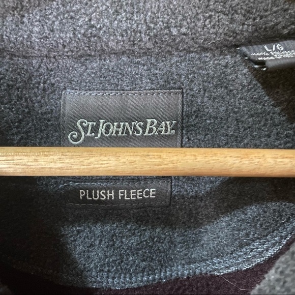 St. John's Bay: Men's Plush Fleece Pullover 1/4 Zip Up Jacket Sweater Large - Picture 6 of 11